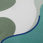 Подушка декоративная хлопковая мятного цвета с абстрактным принтом Elysian Flow Breeze варинант исполнения - 3 | Loft Concept в Самаре