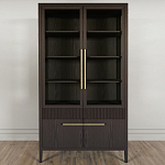 Витрина Primo со стеклянными фасадами и буфетом шпон Темный орех варинант исполнения - 2 | Loft Concept в Самаре