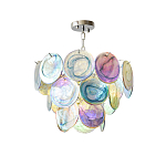 Люстра с каскадом из круглых разноцветных стеклянных дисков Mother of Pearl Iridescence варинант исполнения - 3 | Loft Concept в Самаре