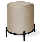 Банкетка круглая бежевый велюр на 4-х металлических ножках черного цвета SANJAY варинант исполнения - 1 | Loft Concept в Самаре