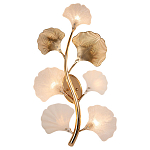 Бра в виде ветви с листьями белого и золотистого цвета Ariane Wall Lamp варинант исполнения - 1 | Loft Concept в Самаре