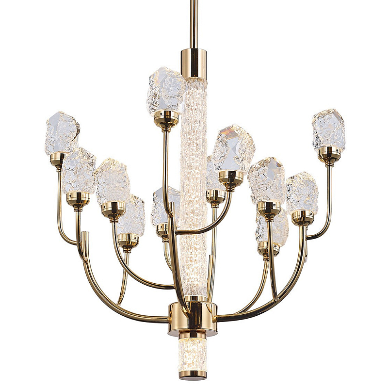 Люстра с декором в виде кристаллов из хрусталя Kenneth Crystal Stone Chandelier 12 Золотой Шампань Прозрачное Стекло Люстра с декором в виде кристаллов из хрусталя Kenneth Crystal Stone Chandelier 12 Золотой Шампань Прозрачное Стекло в Самаре | Loft Concept