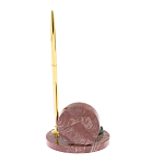 Часы настольные с шариковой металлической ручкой из натурального камня Stone Clock варинант исполнения - 6 | Loft Concept в Самаре