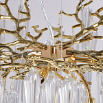 Люстра золотого цвета с декоративными ветками и длинными прозрачными стеклянными подвесами в форме сосулек Droplet Chandelier варинант исполнения - 8 | Loft Concept в Самаре