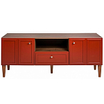 ТВ-тумба красная из массива бука с 2-мя дверками и ящиком Wenge Light варинант исполнения - 2 | Loft Concept в Самаре