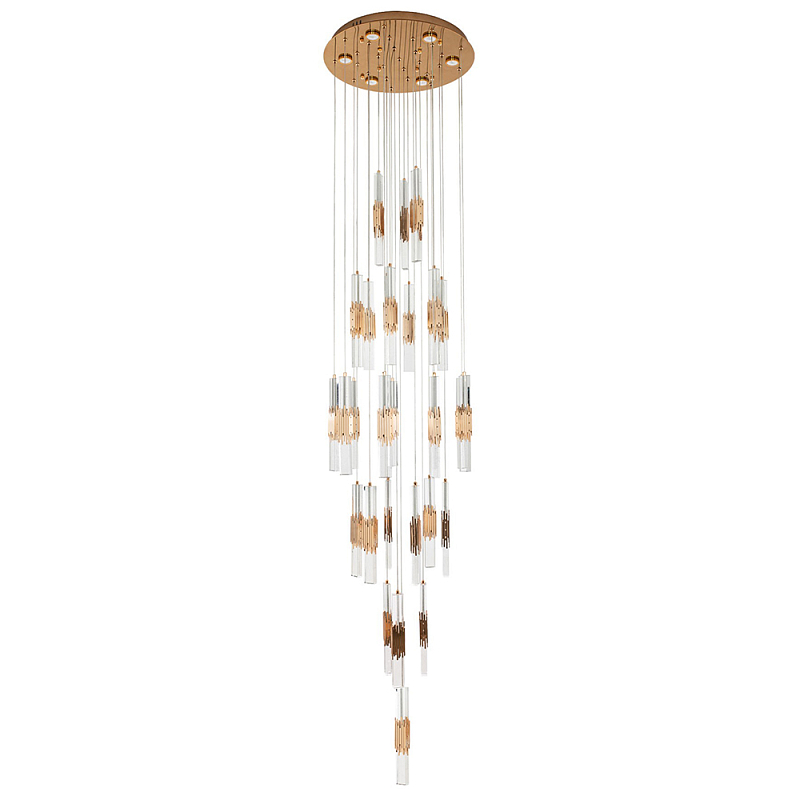 Люстра с прямоугольными плафонами из хрусталя Esme Rectangular Crystal Gold Chandelier Золотой Прозрачный Люстра с прямоугольными плафонами из хрусталя Esme Rectangular Crystal Gold Chandelier Золотой Прозрачный в Самаре | Loft Concept
