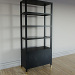 Стеллаж со стеклянными полками Elsa Dreams Black варинант исполнения - 6 | Loft Concept в Самаре