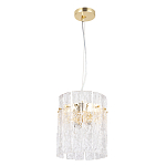 Подвесной светильник цилиндрической формы с текстурными стеклянными элементами Textured Glass Chandelier варинант исполнения - 2 | Loft Concept в Самаре