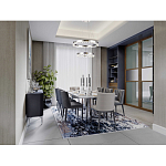 Люстра с двумя кольцами цвета хром и прозрачными хрустальными шарами по периметру Sacramento Transparent Balls Chandelier варинант исполнения - 11 | Loft Concept в Самаре