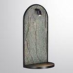 Настенный светильник зеленого цвета с черной рамкой овальной формы с полкой Herbarium  варинант исполнения - 1 | Loft Concept в Самаре