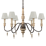 Люстра на металлическом основании с 6-ю белыми тканевыми абажурами Terrain варинант исполнения - 5 | Loft Concept в Самаре