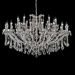 Люстра подвесная двухъярусная с 30-ю лампочками и прозрачными хрустальными подвесками на хромированном основании Crystal lamps варинант исполнения - 1 | Loft Concept в Самаре