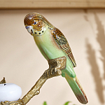 Подсвечник с двумя попугаями из фарфора на бронзовой ветке Eden Garden варинант исполнения - 3 | Loft Concept в Самаре