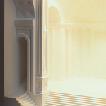 Встраиваемый в стену гипсовый светильник под покраску с арками и рельефными колоннами Antiquity Athena варинант исполнения - 9 | Loft Concept в Самаре