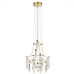 Люстра подвесная из металла с хрустальными подвесками прозрачного цвета Quasar 41 варинант исполнения - 5 | Loft Concept в Самаре