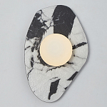 Бра с каменным черно-белым основанием и плафоном из стекла Shaw Marble Lighting варинант исполнения - 1 | Loft Concept в Самаре