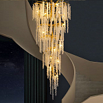 Люстра многоярусная с каркасом из металла и прозрачными подвесками FAIRYTREE Light варинант исполнения - 2 | Loft Concept в Самаре