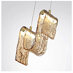 Подвесной светильник волнистой формы из фактурного стекла Wave варинант исполнения - 5 | Loft Concept в Самаре