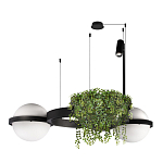 Подвесной светильник с 2-мя шарообразными плафонами и цилиндрическим спотом Light of Еyes варинант исполнения - 4 | Loft Concept в Самаре