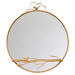 Зеркало настенное в раме золотого цвета с декором птица на ветке Mirror Portal варинант исполнения - 1 | Loft Concept в Самаре