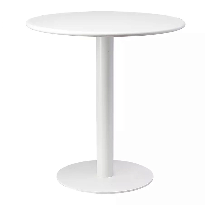 Обеденный стол белый с круглой столешницей White Laconic Table Белый в Самаре | Loft Concept 