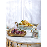 Блюдо прямоугольное из голубого фарфора с ручками и рисунком птиц и цветов Blue Garden варинант исполнения - 5 | Loft Concept в Самаре