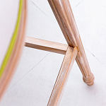 Барный стул золотистый из натурального бука с изображением птиц и цветов Blooming Birds варинант исполнения - 3 | Loft Concept в Самаре