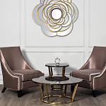 Стол журнальный коричневый на золотом основании Symphony of the Earth варинант исполнения - 2 | Loft Concept в Самаре