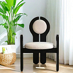 Стул черный из дерева с круглой спинкой Chair in Neoclassical Style варинант исполнения - 2 | Loft Concept в Самаре