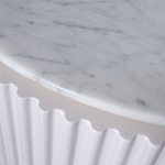 Тумба под телевизор белая овальная с мраморной столешницей Thoroughbass варинант исполнения - 3 | Loft Concept в Самаре