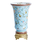 Ваза из голубого фарфора с бронзовыми элементами Blue Garden варинант исполнения - 2 | Loft Concept в Самаре