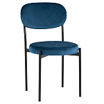 Стул с круглым сиденьем на металлическом основании ALFIE CHAIR Blue варинант исполнения - 1 | Loft Concept в Самаре