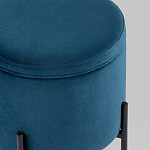 Синий пуф на черных ножках SANJAY варинант исполнения - 4 | Loft Concept в Самаре