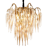 Люстра со стеклянными подвесками янтарного цвета Ambre Glass Chandelier 70 варинант исполнения - 1 | Loft Concept в Самаре