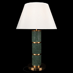 Настольная лампа на основании из зеленого мрамора с белым абажуром Noelia Green варинант исполнения - 2 | Loft Concept в Самаре
