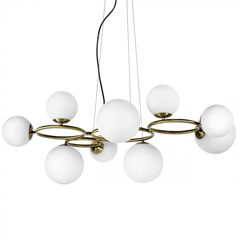 Люстра Bubbles on 4 Rings Chandelier Белый Латунь в Самаре | Loft Concept 