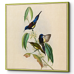 Постер на холсте с изображением птиц и цветов Blooming Birds Poster варинант исполнения - 4 | Loft Concept в Самаре