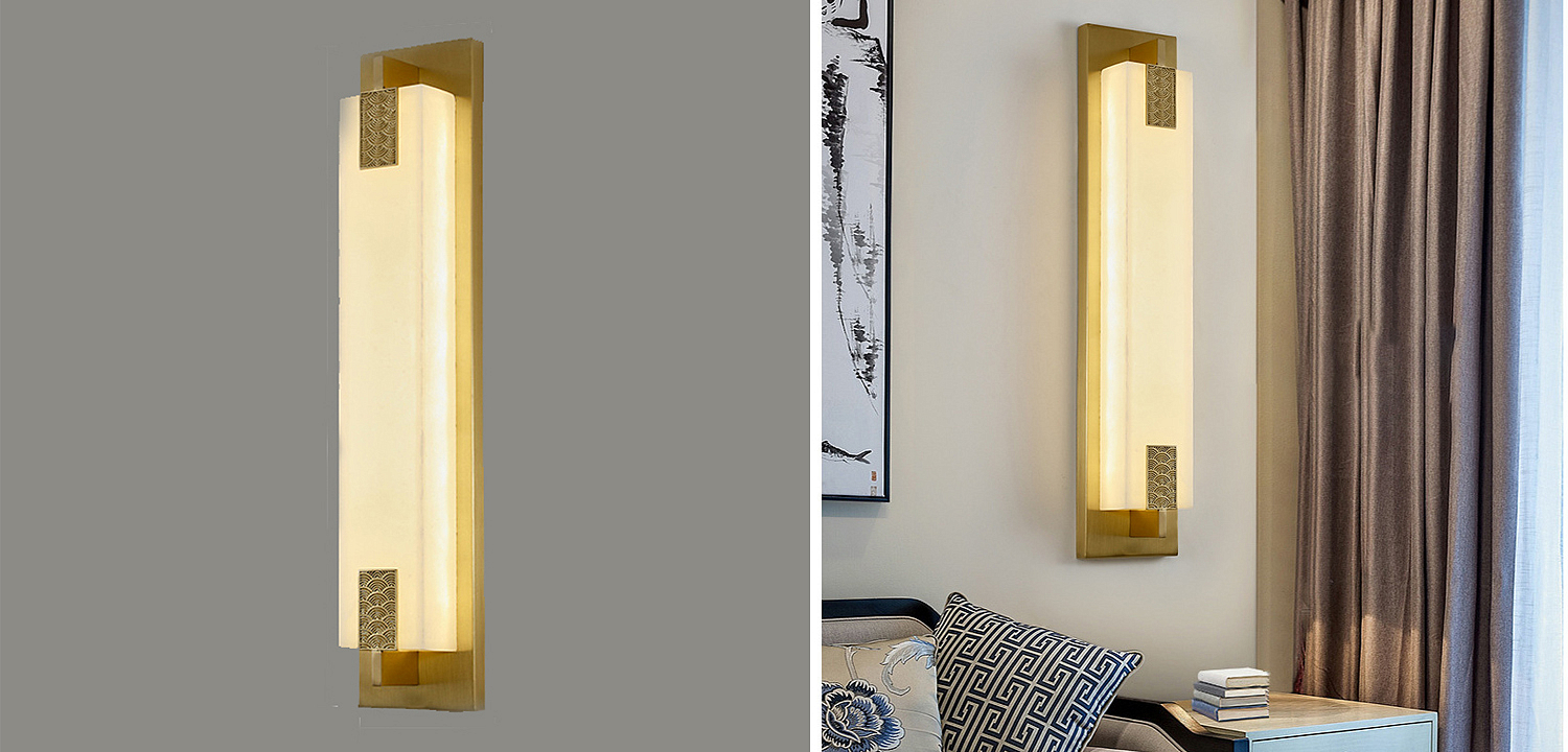 Накладной Настенный светильник Арт-Деко натуральный мрамор Art-Deco Wall Lamp Накладной Настенный светильник Арт-Деко натуральный мрамор Art-Deco Wall Lamp - Loft-Concept в Самаре