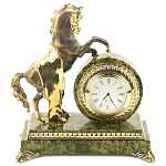 Часы настольные бронзовые с декором в виде коня Horse Stone Clock варинант исполнения - 3 | Loft Concept в Самаре