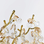 Бра золотого цвета с ветвями и прозрачными хрустальнымих подвесками Droplet Chandelier варинант исполнения - 3 | Loft Concept в Самаре