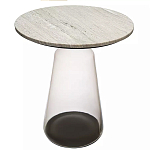 Кофейный столик с прозрачным основанием и столешницей с мраморным узором Transparent Base варинант исполнения - 1 | Loft Concept в Самаре