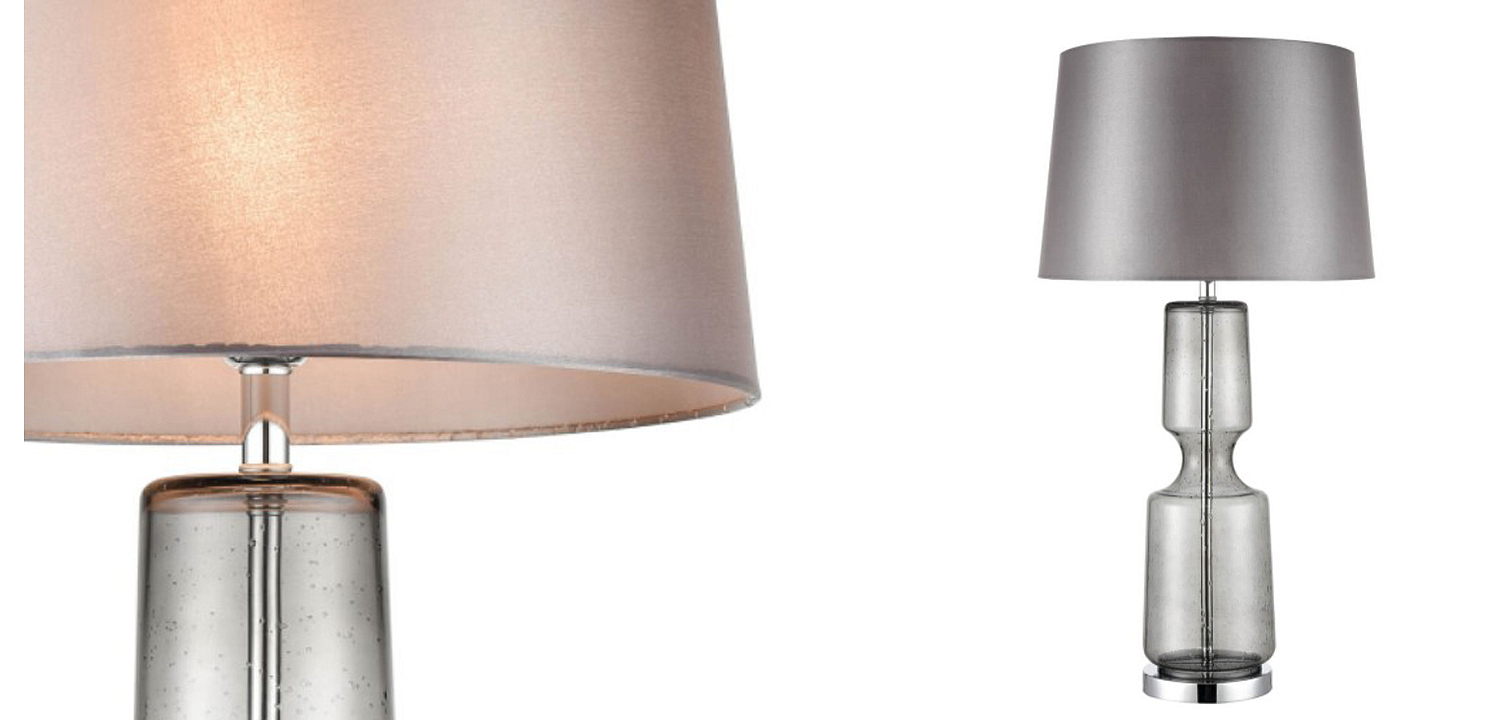 Настольная лампа Серое Стекло Antero Chrome Table Lamp Настольная лампа Серое Стекло Antero Chrome Table Lamp - Loft-Concept в Самаре