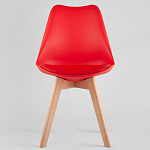 Стул с основой из пластика и мягким сиденьем Arvika Red варинант исполнения - 2 | Loft Concept в Самаре