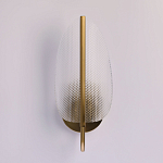 Бра с изогнутым рельефным плафоном Textured Glass варинант исполнения - 3 | Loft Concept в Самаре