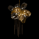 Люстра подвесная со стеклянными плафонами из дымчатого и золотистого с шестью вертикальными подвесками Gilded Mirage  варинант исполнения - 4 | Loft Concept в Самаре