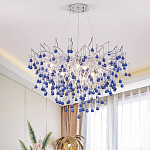 Люстра с синими стеклянными подвесками в форме капель FAIRYTREE Light варинант исполнения - 2 | Loft Concept в Самаре