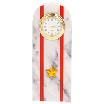 Часы погон МВД подарочные настольные из натурального камня Мрамор Military Clock варинант исполнения - 4 | Loft Concept в Самаре