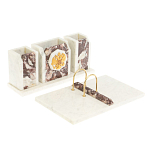 Настольный письменный набор из мрамора и креноида с гербом России Marble Accessory варинант исполнения - 2 | Loft Concept в Самаре
