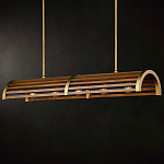 Люстра линейная полукруглой формы Wooden Horseshoe варинант исполнения - 7 | Loft Concept в Самаре