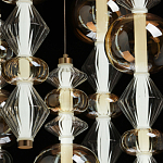 Люстра с плафонами из прозрачного и янтарного стекла в виде шаров и ромбов Gabriel Scott Luna варинант исполнения - 5 | Loft Concept в Самаре